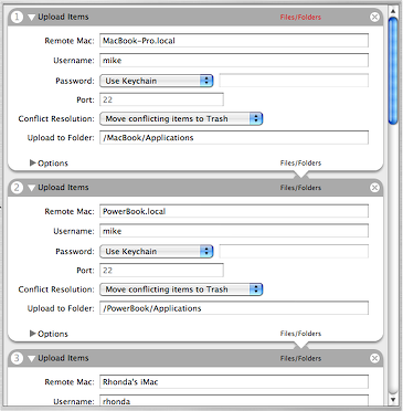 Screen shot of Mike's workflow in Automator